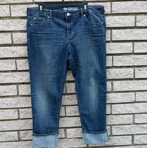 Gap 14 cropped cuffed ankle denim jean